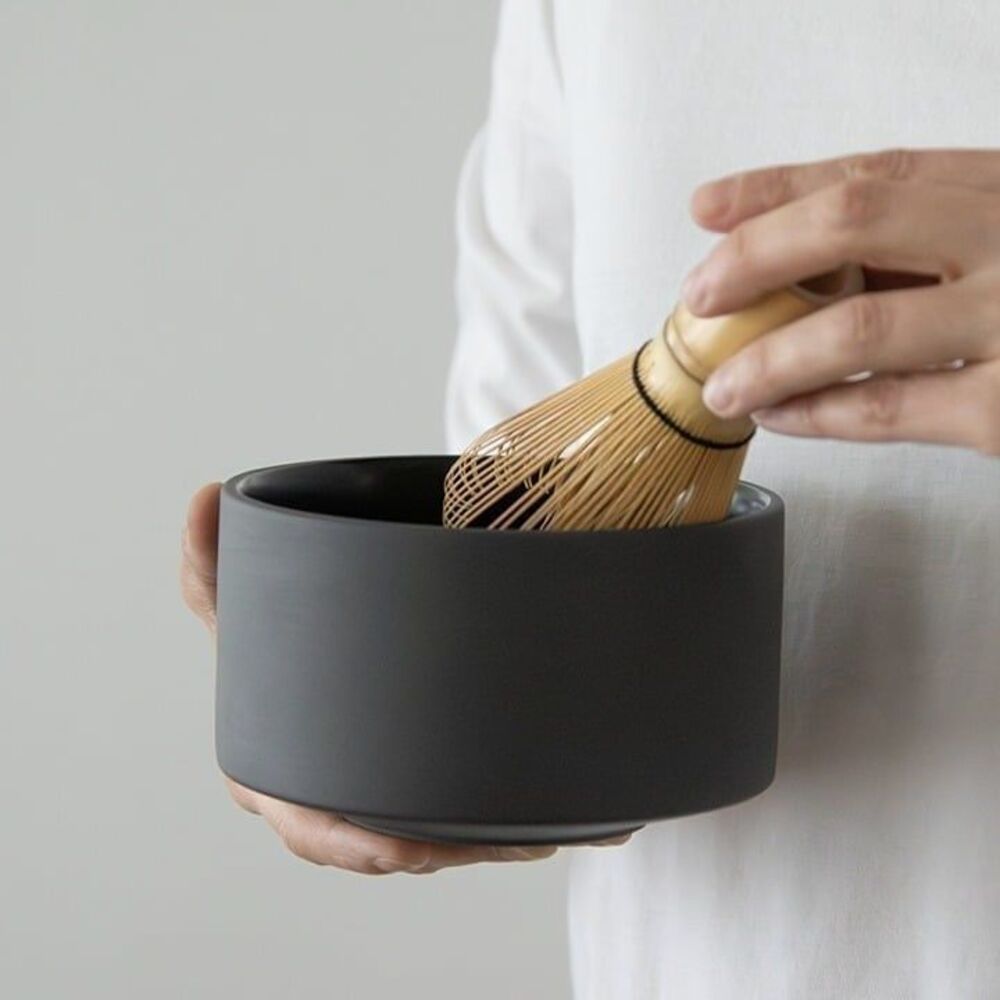 Black Ceramic Matcha Bowl Modern Tea Ritual